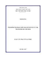 Tình hình tội phạm trên địa bàn huyện Củ Chi, Thành phố Hồ Chí Minh (LV thạc sĩ)