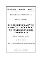 Tạo động lực làm việc cho công chức cấp xã tại huyện Krông Buk, tỉnh Đăk Lăk (tt)