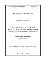 Quản lý nhà nước về đấu thầu trong đầu tư xây dựng bằng nguồn vốn ngân sách trên địa bàn huyện EA HLEO, tỉnh Đăk Lăk (tt)