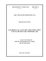 Tạo động lực làm việc cho công chức cấp xã, huyện Lăk, tỉnh Đăk Lăk (LV thạc sĩ)