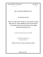 Quản lý nhà nước về đầu tư xây dựng cơ bản đối với các công trình xây dựng dân dụng có nguồn vốn từ ngân sách nhà nước trên địa bàn tỉnh Đăk Lăk (tt)