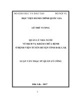 Quản lý nhà nước về dịch vụ khám chữa bệnh ở bệnh viện tuyến huyện tỉnh Đăk Lăk (tt)