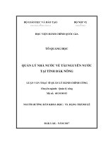 Quản lý nhà nước về tài nguyên nước tại tỉnh Đăk Nông (LV thạc sĩ)