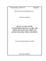 Quản lý nhà nước về phổ biến pháp luật đối với đồng bào dân tộc thiểu số huyện Di Linh, tỉnh Lâm Đồng (LV thạc sĩ)