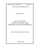 Quản lý nhà nước về dịch vụ khám chữa bệnh ở bệnh viện tuyến huyện tỉnh Đăk Lăk (LV thạc sĩ)