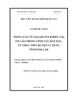 Pháp luật về giải quyết khiếu nại, tố cáo trong lĩnh vực đất đai  Từ thực tiễn huyện Cư Kuin, tỉnh Đắk Lắk (tt)