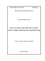 Quản lý nhà nước đối với các khu công nghiệp trên địa bàn tỉnh Phú Thọ (LV thạc sĩ)