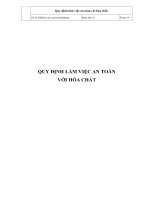 Quy định làm việc an toàn với hóa chất