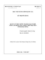 Quản lý nhà nước về đào tạo nghề cho lao động nông thôn trên địa bàn tỉnh Đăk Nông (tt)