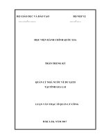 Quản lý nhà nước về du lịch tại tỉnh Gia Lai (LV thạc sĩ)