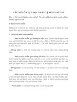 CÂU HỎI ÔN TẬP HỌC PHẦN VỆ SINH TRẺ EM