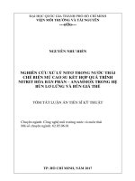 Nghiên cứu xử lý nitơ trong nước thải chế biến mủ cao su kết hợp quá trình nitrit hóa bán phần – anammox trong hệ bùn lơ lửng và bùn giá thể 