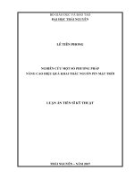 Nghiên cứu một số phương pháp nâng cao hiệu quả khai thác nguồn pin mặt trời. (LA tiến sĩ)