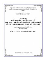 Quan hệ giữa phát triển kinh tế với phát triển văn hóa ở thành phố hồ chí minh 