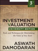 Investment valuation tools and techniques for determining the value of any asset 3rd by damonaran