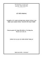 Nghiên cứu một số phương pháp nâng cao hiệu quả khai thác nguồn pin mặt trời. (tt)