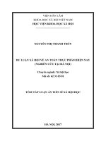 Dư luận xã hội về an toàn thực phẩm hiện nay (nghiên cứu tại hà nội) tt 