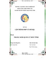 Đồ án PHP  lập trình php tạo web bán hàng