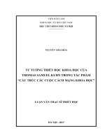 Tư tưởng triết học khoa học của thomas samuel kuhn trong tác phẩm “cấu trúc các cuộc cách mạng khoa học