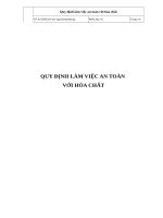 Quy định làm việc an toàn với hóa chất