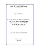 KHẢO SÁT GIỐNG VÀ ẢNH HƯỞNG CỦA MỘT SỐ LOẠIPHÂN BÓN ĐẾN NĂNG SUẤT VÀ CHẤT LƯỢNGDƯA LÊ (Cucumis melo L.) TẠI XÃ MỸ PHÚ,HUYỆN THỦ THỪA, LONG AN