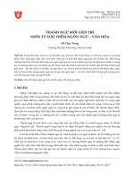 THÀNH NGỮ mới GIỚI TRẺ NHÌN từ đặc điểm NGÔN NGỮ – văn hóa 