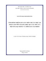 TÌNH HÌNH NHIỄM GIUN SÁN TRÊN THÚ ĂN THỊT TẠI THẢO CẦM VIÊN SÀI GÒN, HIỆU QUẢ TẨY TRỪ CỦA MỘT SỐ LOẠI THUỐC VÀ THỜI GIAN TÁI NHIỄM