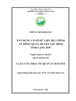 Xây dựng cơ sở dữ liệu địa chính xã đông quan, huyện lộc bình, tỉnh lạng sơn 