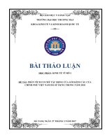 PHÂN TÍCH cơ CHẾ tác ĐỘNG của gói KÍCH cầu của CHÍNH PHỦ VIỆT NAM đã sử DỤNG TRONG năm 2010