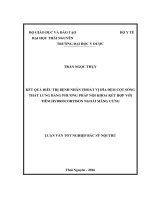 Kết quả điều trị bệnh nhân thoát vị đĩa đệm cột sống thắt lưng bằng phương pháp nội khoa kết hợp tiêm hydrocortison ngoài màng cứng 
