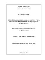 Tổ chức dạy học phần cơ học (KHTN 6   VNEN) theo hướng phát triển năng lực tự học của học sinh 