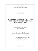 Người đọc  nhìn từ thực tiễn tiếp nhận văn học Việt Nam đầu thế kỷ XXI (Luận án tiến sĩ)
