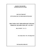 Hình thành, phát triển ngôn ngữ toán học trong dạy học môn toán lớp 1 và lớp 2 