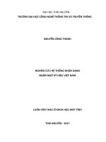 Nghiên cứu hệ thống nhận dạng ngôn ngữ ký hiệu việt nam 