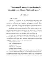 Nâng cao chất lượng dịch vụ vận chuyển hành khách của Công ty Mai Linh Express