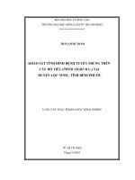 KHẢO SÁT TÌNH HÌNH BỆNH TUYẾN TRÙNG TRÊN CÂY HỒ TIÊU  TẠI HUYỆN LỘC NINH - TỈNH BÌNH PHƯỚC