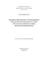 ĐIỀU KHIỂN SỰ HÌNH THÀNH HOA VÀ TÌM CHỈ THỊ PROTEIN LIÊN QUAN ĐẾN PHẢN ỨNG RA HOA CỦA CÂY HOA PĂNG-XÊ (VIOLA WITTROCKIANA) TRONG ĐIỀU KIỆN THÀNH PHỐ HỒ CHÍ MINH