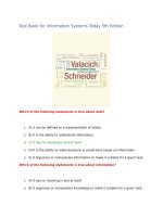 Test bank for information systems today 5th edition 