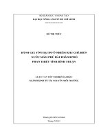 ĐÁNH GIÁ TỔN HẠI DO Ô NHIỄM KHU CHẾ BIẾN NƯỚC MẮM PHÚ HÀI THÀNH PHỐ PHAN THIẾT TỈNH BÌNH THUẬN