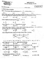 Đề thi học kỳ 1 toán 12 năm học 2017 – 2018 Sở GD và ĐT Bình Phước 