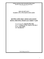 Giải toán bằng phương pháp giả thiết tạm
