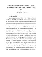 NGHIÊN cứu các NHÂN tố ẢNH HƯỞNG đến ý ĐỊNH sử DỤNG DỊCH vụ 3g của VIETTEL tại THÀNH PHỐ QUẢNG BÌNH 