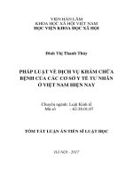 Pháp luật về dịch vụ khám chữa bệnh của các cơ sở y tế tư nhân ở Việt Nam hiện nay (tt)