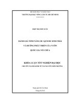 ĐÁNH GIÁ TIỀM NĂNG DU LỊCH DU SINH THÁI VÀ HƯỚNG PHÁT TRIỂN CỦA VƯỜN QUỐC GIA NÚI CHÚA
