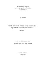 NGHIÊN CỨU CHUỖI CUNG ỨNG MẶT HÀNG CÁ TRA TẠI CÔNG TY TNHH CHẾ BIẾN THỦY SẢN MINH QUÝ