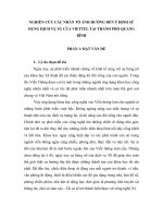 NGHIÊN cứu các NHÂN tố ẢNH HƯỞNG đến ý ĐỊNH sử DỤNG DỊCH vụ 3g của VIETTEL tại THÀNH PHỐ QUẢNG BÌNH 