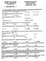 Đề kiểm tra học kỳ 1 toán 11 năm học 2017 – 2018 trường THPT Chuyên Hà Nội – Amsterdam 