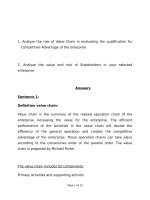 phân tích vai trò của value chain (chuỗi giá trị) trong việc đánh giá năng lực tạo lợi thế cạnh tranh competitive advantage 