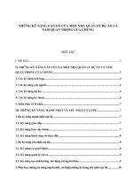 NHỮNG kỹ NĂNG cần có của một NHÀ QUẢN lý dự án và tầm QUAN TRỌNG của CHÚNG 