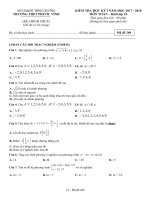 Đề kiểm tra học kỳ 1 toán 10 năm học 2017 – 2018 trường THPT Phước Vĩnh – Bình Dương 